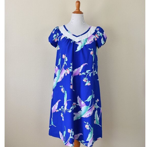 Vintage Hilo Hatties Hawaiian Mumu Dress - M - Picture 1 of 10